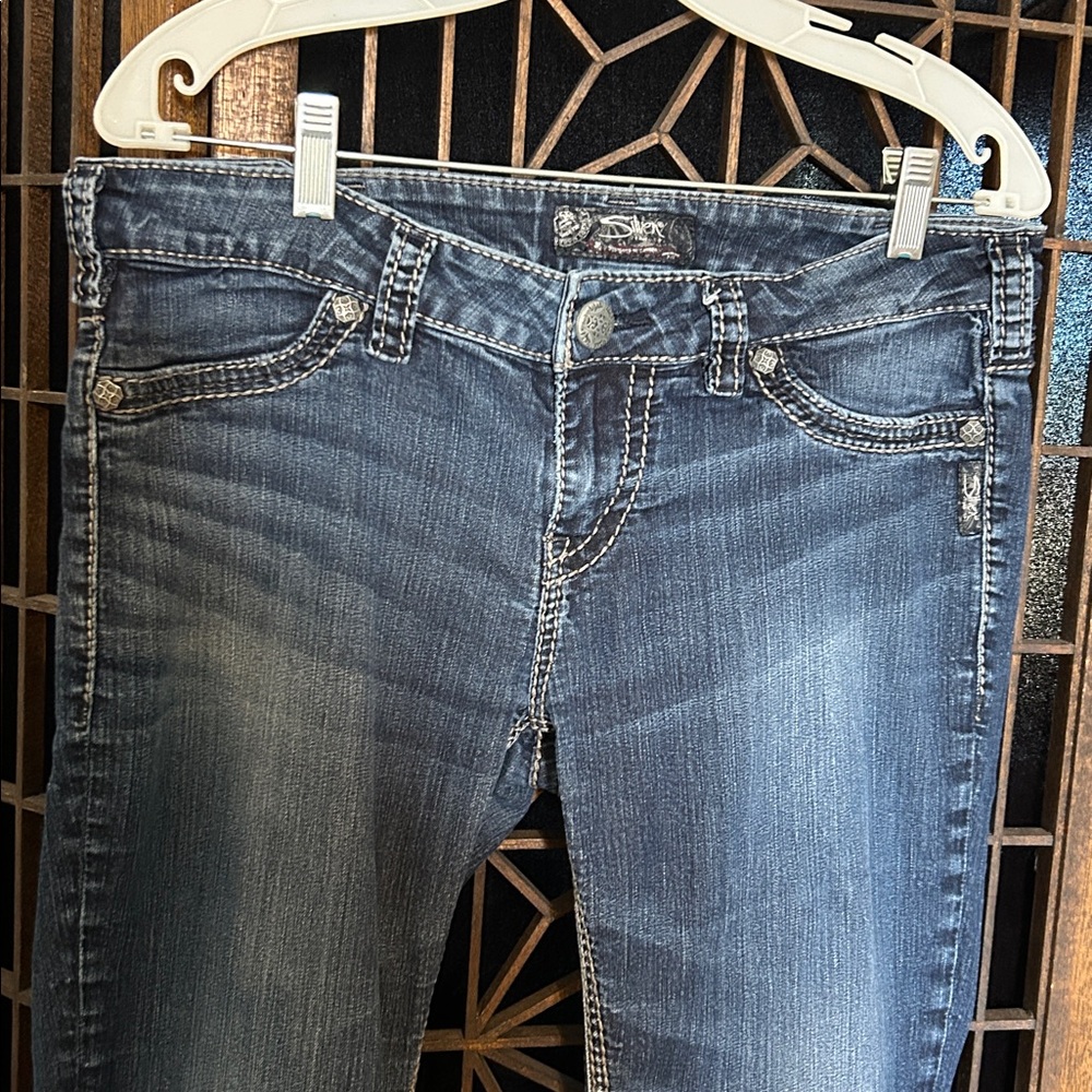 SILVER SUKI SUPER SKINNY LOW RISE JEANS 32 - Picture 3 of 10